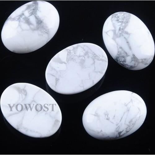 Natural White Turquoises Gem Stone Oval Cabochon CAB No Drill Hole 18x25x7mm For Jewelry Finding 10PCS QU3215