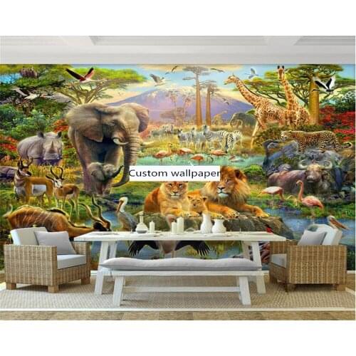 Beibehang wallpaper for walls 3 d Customize new modern childrens animal background papel de parede wallpaper