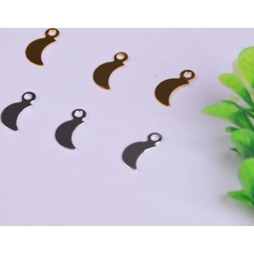 20pcs/lot 11*5*0.3mm moon Hand material parts copper gold color moon pendant fit Vintage DIY for bracelet necklace breloque