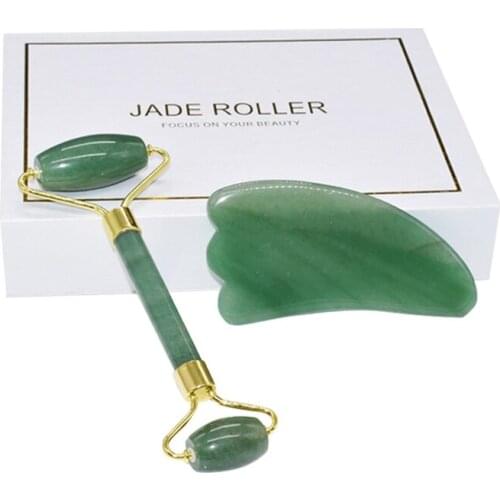 Dropshipping Rose Quartz Roller Face Massage Jade Roller Gua Sha Facial Massage Slimmer Lift Wrinkle Removal Tool Beauty Care