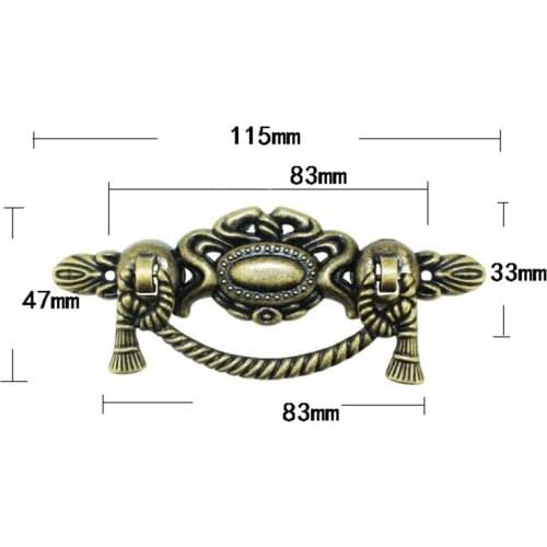 Retro Alloy Kitchen Drawer Cabinet Door Handle Furniture Knobs Hardware Cupboard Antique Pull Handles,Bronze Tone,115*47mm,8Pcs