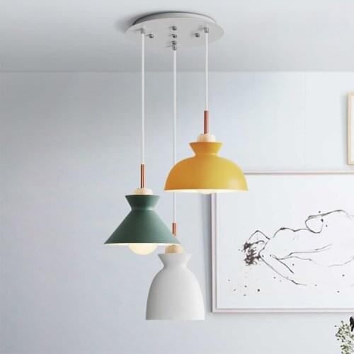 Nordic Simple Modern Bedroom Bedside Personality Bar Iron Rice Cup Pendant Light Restaurant Hanging Lamp luminaria