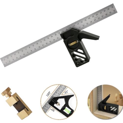 Steel Ruler Positioning Block Brass Angle Scriber Line Marking Gauge For Ruler Locator DIY Carpentry Scriber Measuring Tools