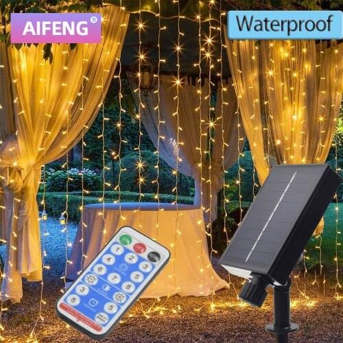 AIFENG LED Solar Lanp Remote Control String Lights Wedding Lights New Year Christmas Decorations For Home Room Garden Decoration