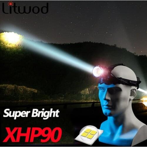Z20 Most Powerful XHP90 LED Headlight headlamp Head Lamp Power Flashlight headlight 18650 battery Best For Camping fishing