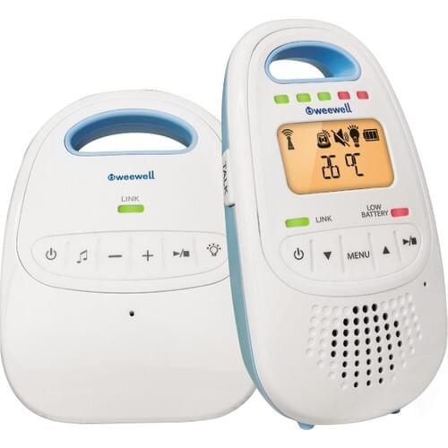 Weewell WMA420 Digital Baby Monitor - 300 m - Rechargeable - Intercom - LCD Screen - Night Light - Lullaby