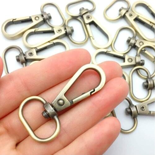 10pcs Oval Ring Lobster Clasp Claw Swivel for Strap Push Gate Lobster Clasps Hooks Swivel Snap Fashion Clips