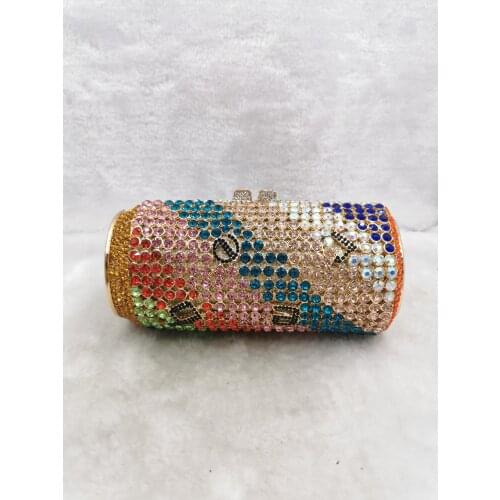 Lady Elegant Women Gold Crystal Diamond Clutch Purse Evening Bags Flower Purses For Bridal Wedding Rhinestone Handbag Clutches