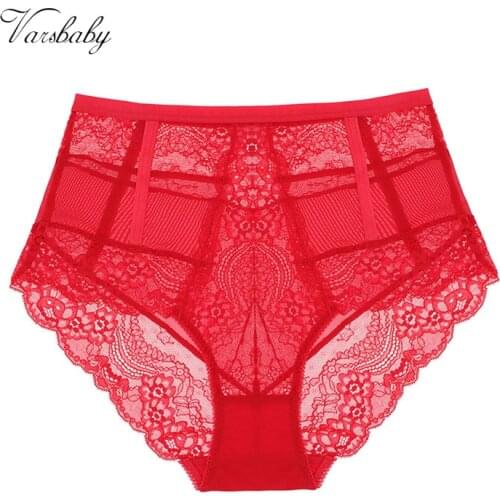 Varsbaby ladies sexy high-rise lace briefs hollow underwear high elasticity comfortable panties