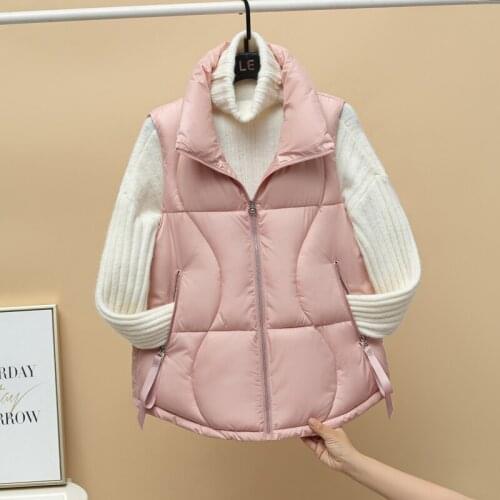 Women Autumn Winter Vest Coat 2021 New Casual Solid sleeveless Thicken Warm padded Vest Female Short Winter Vest