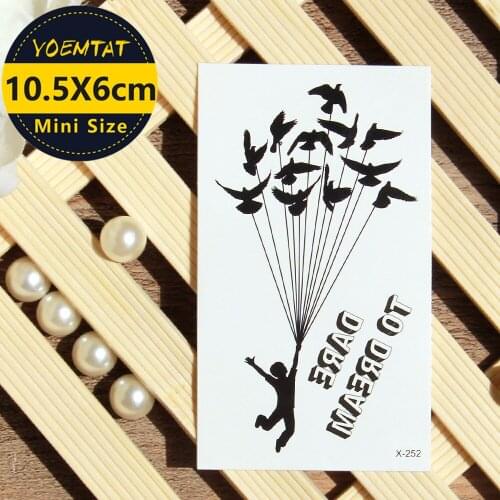 1 piece Waterproof Temporary Tattoo Sticker People pulling balloons tattoo Water Transfer fake tattoo flash tattoo