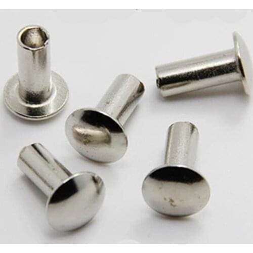 10pcs M6 Aluminum flat head Semi-tubular rivet GB873 Hollow large flats head rivet 8mm-50mm Length