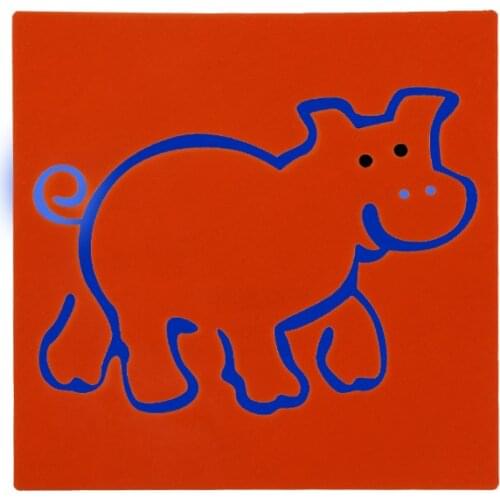 14*14 Hippo Layering Stencils for Diy scrapbook/photo album Decorative Embossing coloring,painting stencil,home decor