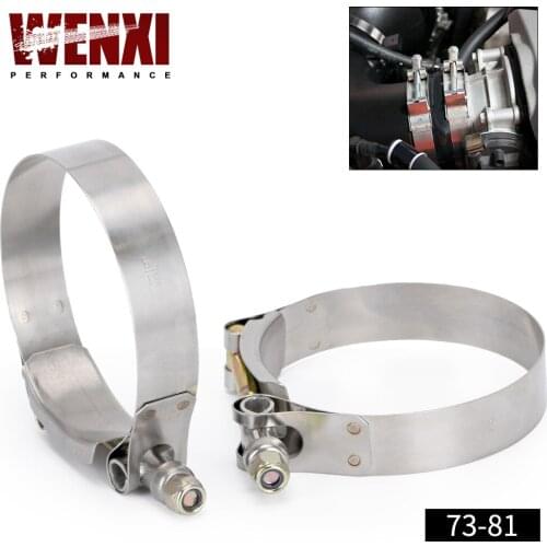 2Pcs/Lot 2.75" Clamps (73-81) Stainless Silicone Turbo Hose Coupler T Bolt Clamp Kit High Quality SS304 WX5253