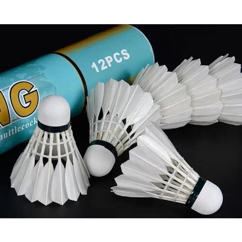 3/6/9/12PCS goose feather badminton outdoor sports training game flight stability durable ball