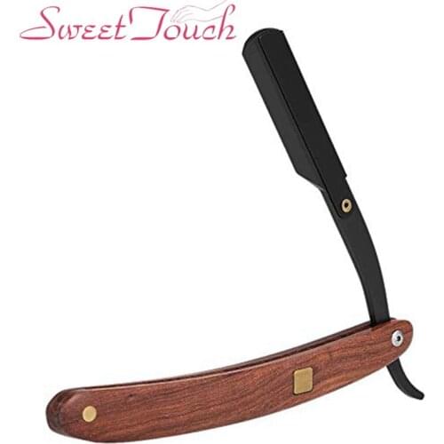 Stainless Steel Straight Edge Razors Folding Straight Mens Shaving Razor Wooden Handle Hair Eyebrow Beard Shaver Shaving Tool