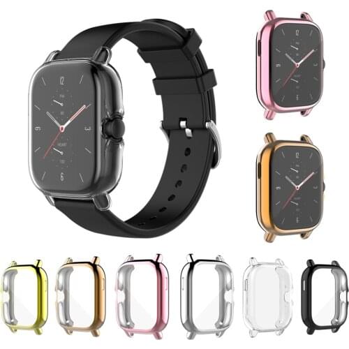 Full Cover Case for Huami Amazfit GTS 2 Watch Protective Shell Plating Screen Soft TPU Bumper Case for Amazfit GTS2 Smartwatch