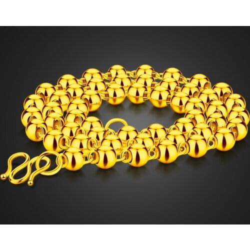 New Men & Woman Gold Color Choker Fashion 100%925 Sterling Silver Necklace Bead Chain 18 "20" 24" 26 " 30 "36" Jewelry