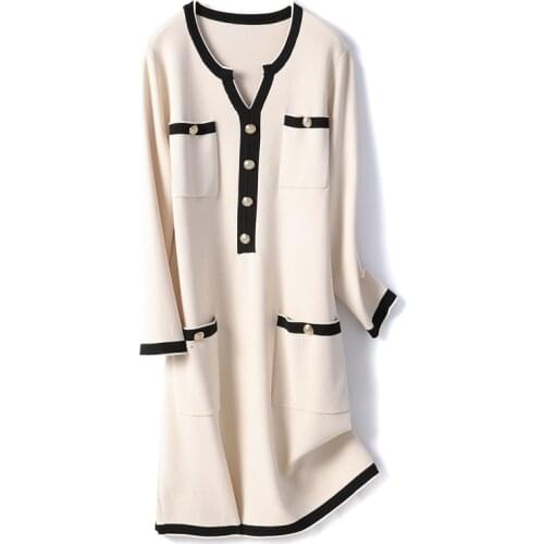 Модные трикотажные платья Cuwhf China At AliExpress