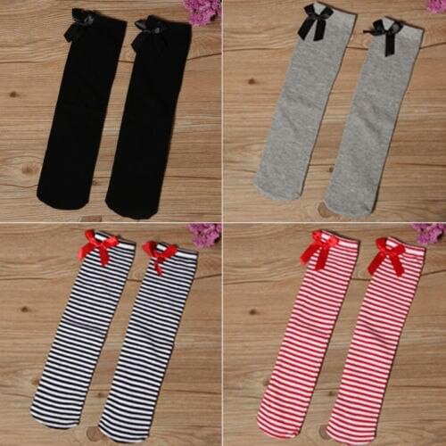 Baby Children Girls Toddler Bow Socks Soft Cotton Knee High Hosiery Socks Girl Summer 1-8T