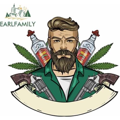 EARLFAMILY 13cm x 11.7cm for Hand Drawn Mexican Man DIY Motorcycle Car Stickers Vinyl 3D Funny Waterproof Simulation Fun Decal