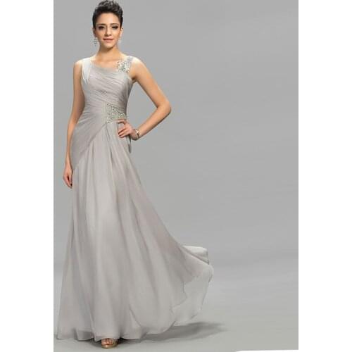 Tanpell Elegant dress Straps Beading Runched Sleeveless Zipper-Up A-Line Floor-Length Long Evening Dress