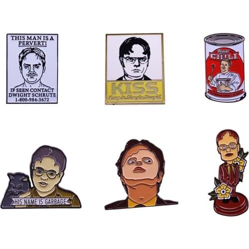 Dwight Schrute enamel pin The Office brooch funny badge friends gift accessory