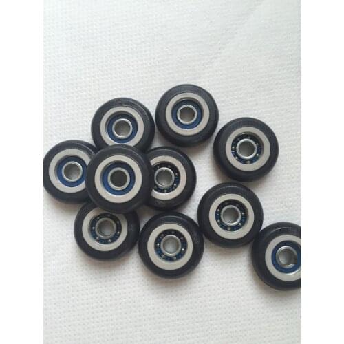 Fixmee 10pcs 5*23*7.5mm Plastic Coated Tire Wheel Arc Ball Bearing for Furniture Pulley
