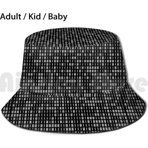 Hacker Sun Hat Foldable UV Protection Science Binary Hacker Code Computer Matrix 0 1 Bitstream Geek It Programming Coding