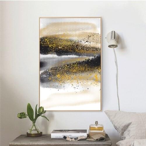 Chinese Style Black and Yellow Canvas Oil Painting Printed Modern Abstract Home Decor Posters Prints no frame Canvas Printing