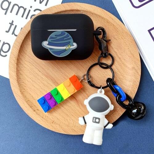 Cute Cartoon Earphone Cases for ZMI PurPods Pro Case silicone shell with Astronaut Planet Keychain Cover for PurPods Pro