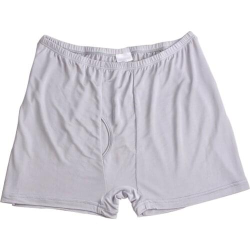 Man Oversized Solid 30% Silk Boxer Shorts Male Waist 30% Silk Underpants Men Plus Size 30% Silk Knit Knickers
