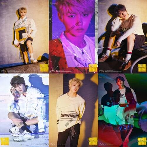 Wall Art Canvas Painting Kpop Stray Kids Yellow Wood Nordic Posters and Prints Room Decor Pictures Living Kids Home Decoration