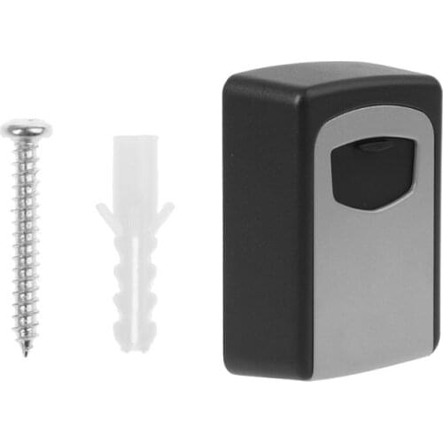 Wall-mounted 4 Digit Password Combination Security Storage Box Key Safe Lock Case