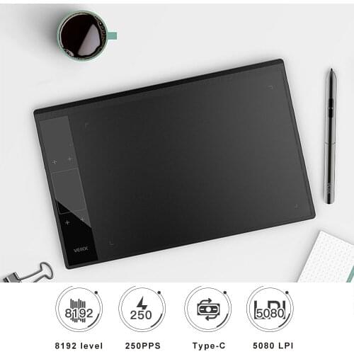 Anime Graphic Tablet for Drawing & Playing OSU 10*6 Inches 5080DPI 250PPS Digital Pen Tablet with 8192 Levels Battery-Free Pen