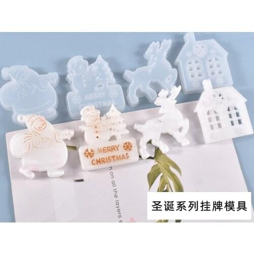 Christmas Series Crystal Mold For Resin Pendant Casting Room Llisting Jewelry Silicone Mold DIY Craft Mould