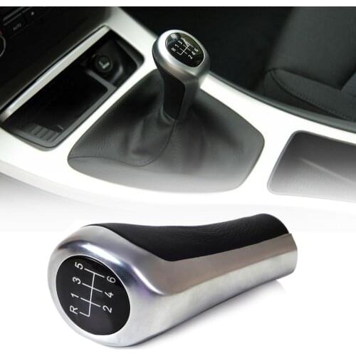 DWCX Tracking New PU Leather 6 Speed Manual MT Gear Stick Shift Knob For BMW 1 3 5 6 Series X1 X3 X5 E82 E90 E91 E60 E63 E83