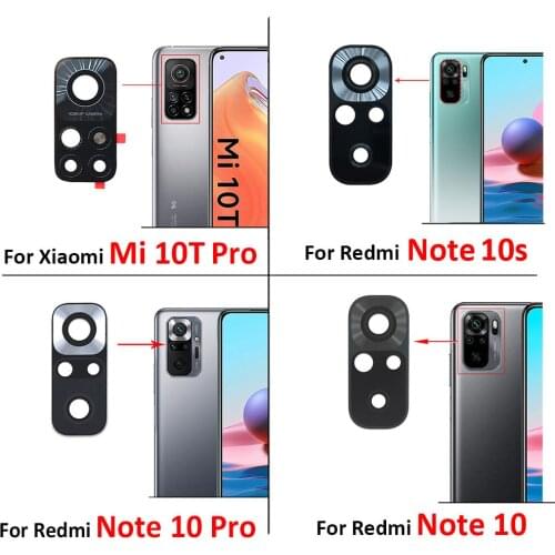 20Pcs Camera Lens For Xiaomi Mi Note 10 10T 11 Lite Pro Ultra Redmi Note 9T 10 10s Pro Rear Back Camera Lens Glass With Sticker