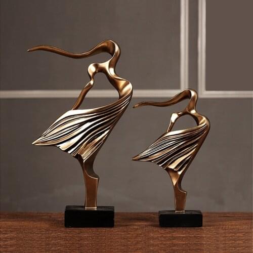 WEDDING GIFTS ABSTRACT ART DOUBLE DANCER STATUE HOME DECORATION FIGURINES ORNAMENTS STATUE TV CABINET DECOR DESKTOP CRAFTS RESIN