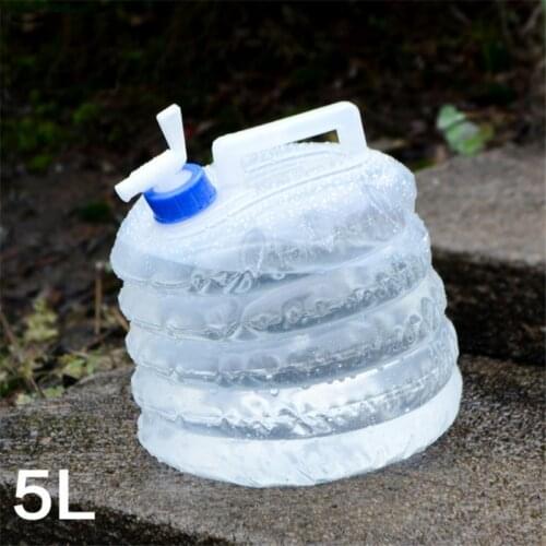 5L outdoor PE telescopic folding water bag bucket faucet car EP camping drinking thermos kettle carrying bag on foot