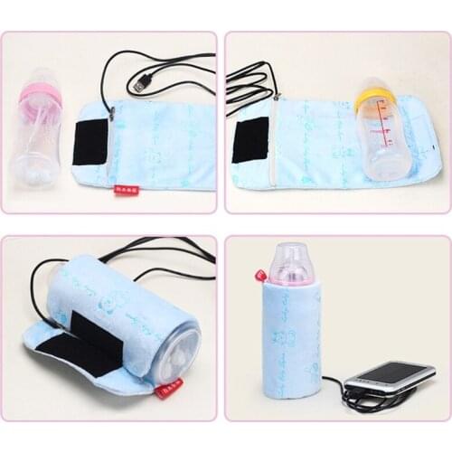 USB Milk Water Warmer Bag Travel Stroller Baby Nursing Bottle Heater