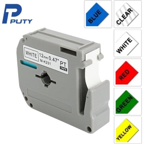 PUTY 9/12mm MK-231 M-K231 MK231 Label MK-221 M-K221 MK221 M Tape Compatible Brother P Touch Label Maker PT-90 PT80 PT70 PT65