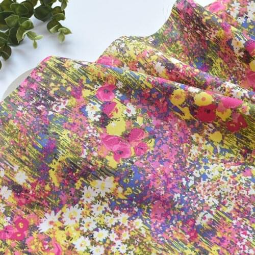 1meter 100% cotton flower printing fabric for Childrens skirt dress DIY Summer clothes bag handwork fabric art XMT