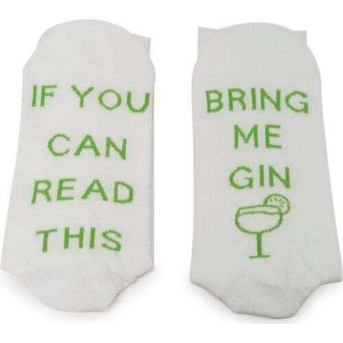1 Pair Socks If You Can Read This Bring Me Gin Funny Breathable Elasticity for Winter S55
