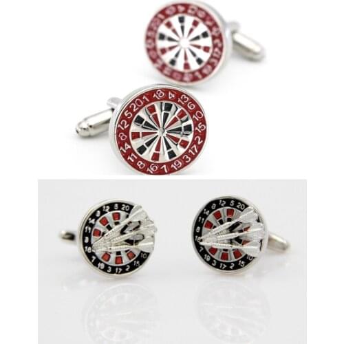 10pairs/lot Sport Darts Dartboard Cufflinks Red Target Board Cuff Links Mens Jewelry Accessory Wholesale
