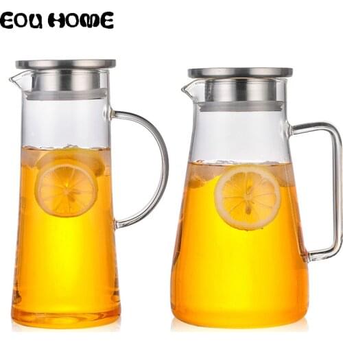 1000/1500ml Large Capacity Borosilicate Glass Teapots Transparent Explosion-proof Heat Water Bottles Coffee Juice Drink Kettle