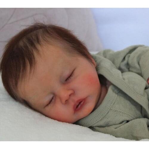 18inch Sleeping Doll Kit With Eye Closed Delilah Lifeike Fresh Color Soft DIY Unpainted Reborn Doll Parts