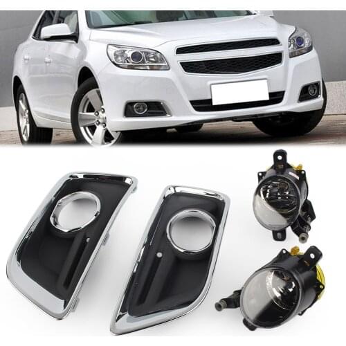 2pcs Car Front Bumper Fog Lights Driving Lamp DRL w/ Bezel+Switch For Chevy Malibu 2013 2014 2015 H10 12V/42W Foglight Bulbs