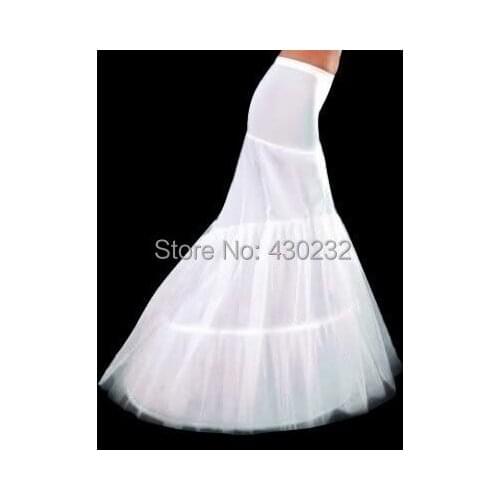 2021 Free Shipping In Stock Petticoat 2 Hoops White Mermaid Wedding Dress Crinoline Slip Cheap and Good Quality Accessories