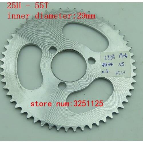 25H 55T Tooth 29mm 2 Stroke Mini ATV Rear Chain gear Sprocket plate For 47cc 49cc Pocket Bike Quad 4 Wheeler Scooter